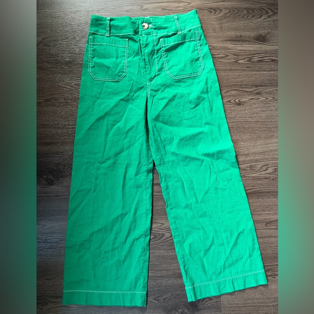 Maeve Vibrant Green Casual Pants